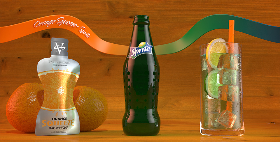 Orange Vodka Squeeze and Sprite
